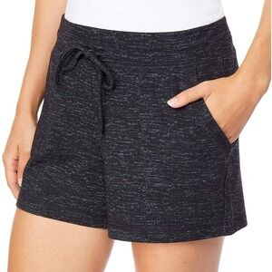 32 Degrees Cool Charcoal Heather Fleece Shorts Womens XL Drawstring Pockets